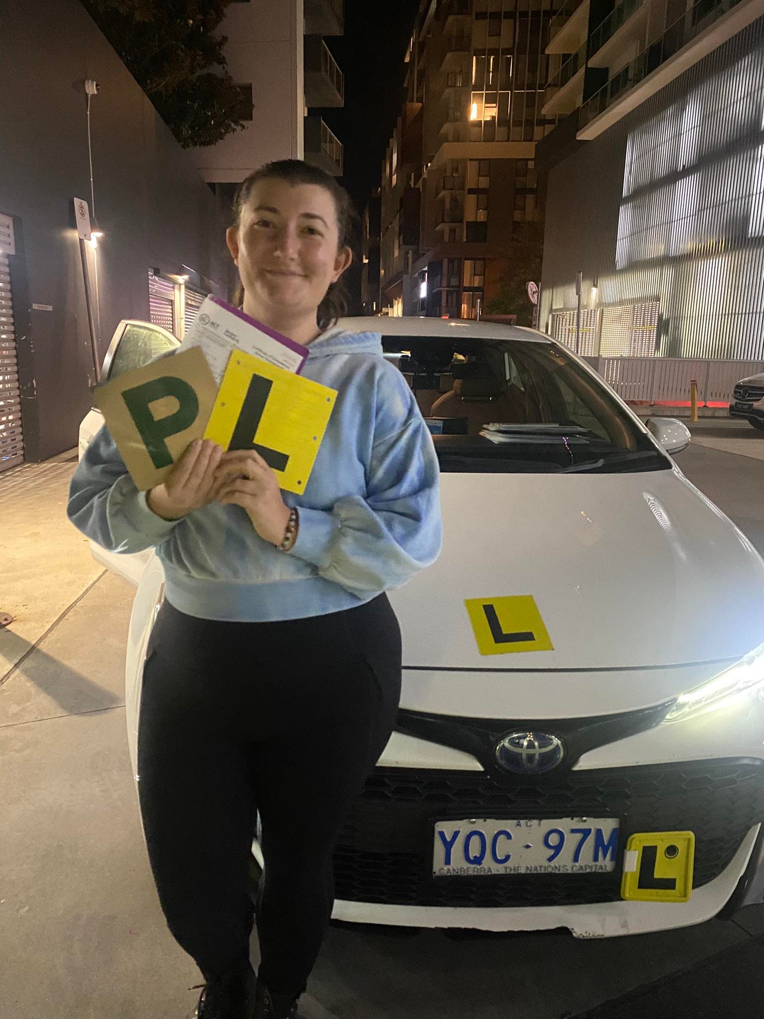 Learner driver gaining confidence
